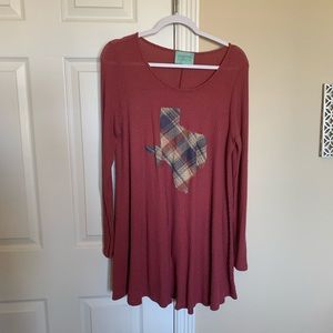Plaid Texas Print Sweater Dress